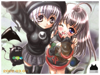 Anime girls bats black hair - black hair free wallpaper