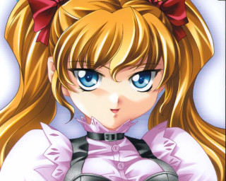 Anime girl pink shirt black - a black belt free wallpaper