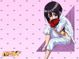 Woman white shirt red bowtie - a pink wall free wallpaper