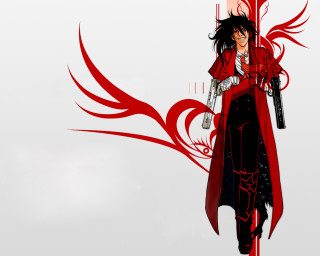 Woman gun red coat sword - vanita free wallpaper