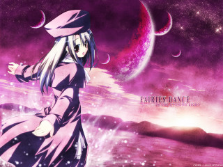 Girl purple dress moonlight stars - a moon in the background free wallpaper