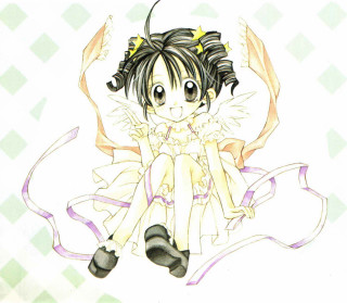 Girl butterfly ribbon checkered manga - a butterfly free wallpaper for tablet