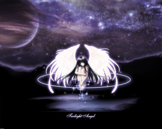 Angelic wings sky moon stars - angelic free wallpaper