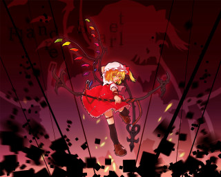 Red dress girl archery alice - a red sky free wallpaper