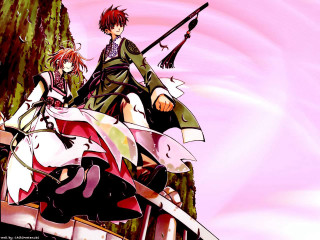 Anime characters bench gun pink - two anime character free wallpaper for desktop