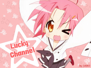 Pink hair star background lucky - lucky free wallpaper
