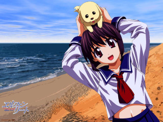 Girl school uniform beach animal - a girl in a school uniform holding free wallpaper