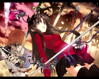Anime characters swords gothic art - ufotable free wallpaper