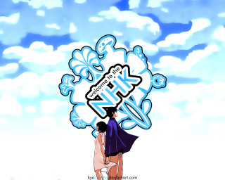 Air zone manga couple blue - under a blue sky free wallpaper
