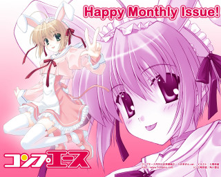 Pink haired girl cat ears 3 - a pink object free wallpaper for desktop