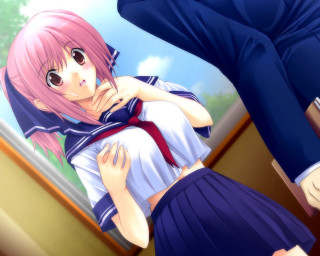Anime girl pink hair giantess - a pink hair free wallpaper