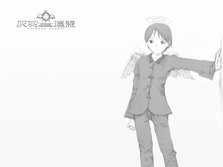 Angel wings manga gesture greyscale - chen rong free wallpaper