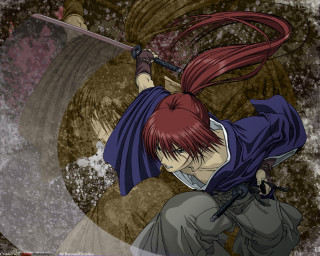 Red hair sword demon anime - his hand and a demon free wallpaper