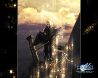 Woman sitting giant structure sword - final fantasy free wallpaper