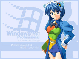 Woman blue coat cat ears - a blue background free wallpaper for desktop