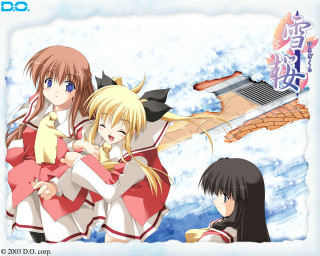 Anime girls snow building up - the snow free wallpaper