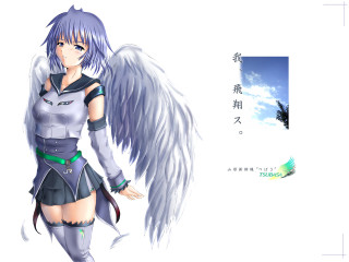 Angel wings anime girl blue - angel free wallpaper