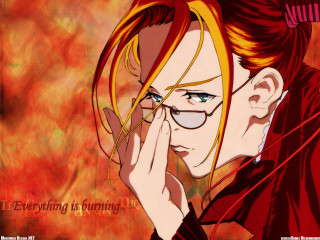 Woman glasses red shirt portrait - glass free wallpaper