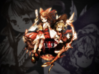 Anime demon girls sword rayonism - her back free wallpaper