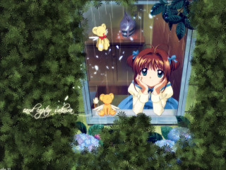 Girl window teddy bear kyoto - kyoto animation free wallpaper