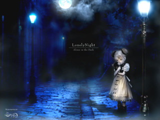 Girl dress alley moon night - dark night free wallpaper