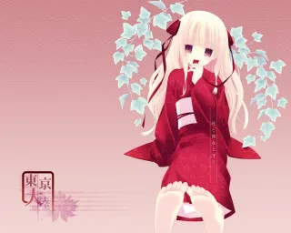 Woman red dress flower butterfly - free 3d render wallpaper for desktop