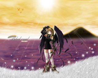 Angel wings snow mountain sunset - david gilmour blythe free wallpaper