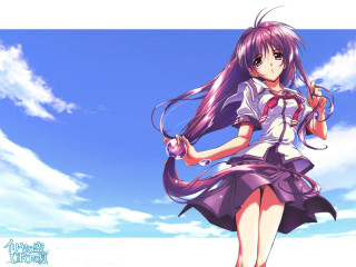 Girl purple dress umbrella sky - a purple dress free wallpaper