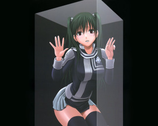 Holographic woman glass cube uniform - uniform free wallpaper