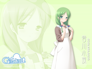 Girl white dress green apple - android free wallpaper