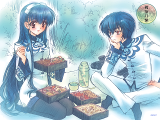 Anime girls picnic bento basket - manga and anime 1 9 9 9 free wallpaper