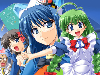 Anime characters blue sky apron - hint of yayoi kasuma free wallpaper