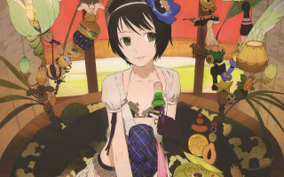 Woman wine plants redsky magic - a red sky free wallpaper for desktop