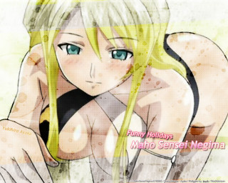 Blonde girl blue eyes posing - her right arm behind her head free wallpaper