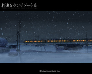 Train bridge snowy city night - matte painting concept art free wallpaper