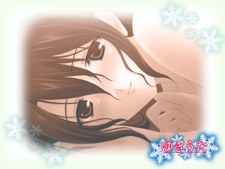 Girl long hair snowflake background - sots art free wallpaper