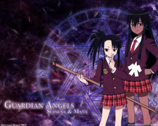 Anime girls purple background pentagram - ann thetis blacker free wallpaper