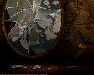 Broken mirror cartoon reflection alice - broken free wallpaper