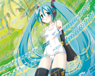 Aqua hair headphones tennis magic - net art free wallpaper