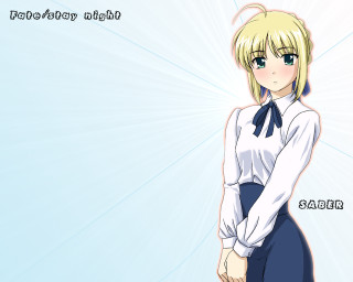 Anime girl blonde hair blue 18 - a bow tie free wallpaper