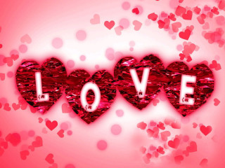 Red heart love pink background - free valentines wallpaper for desktop