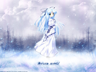 Anime girl blue hair white 9 - a anime girl free wallpaper for desktop