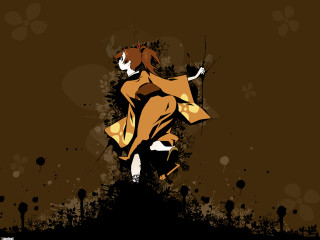 Woman dancing dog kimono anime - dog free wallpaper for desktop