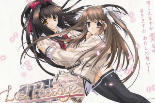 Ai mitsu sisters hug cherry - long hair and a bow free wallpaper