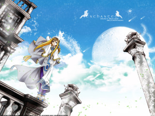 Woman ledge sword fantasy building - her hand and a building in the background free wallpaper