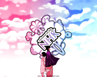 Woman sky clouds pink blue - a sky background behind her free wallpaper