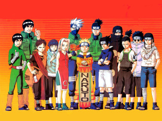 Group people red yellow background - manga and anime 1 9 9 9 free wallpaper