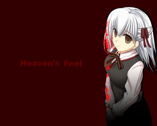 White hair girl red background - gothic art free wallpaper
