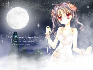 Girl flower cloud moon castle - the cloud free wallpaper for desktop