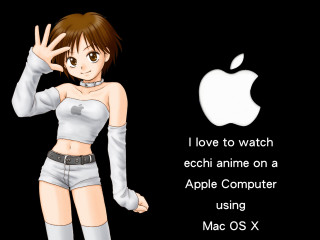 Anime girl white top apple - anime girl free wallpaper